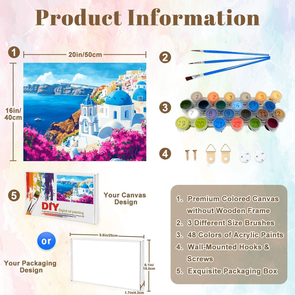 Santorini Dreams - Paint by Numbers Kit
