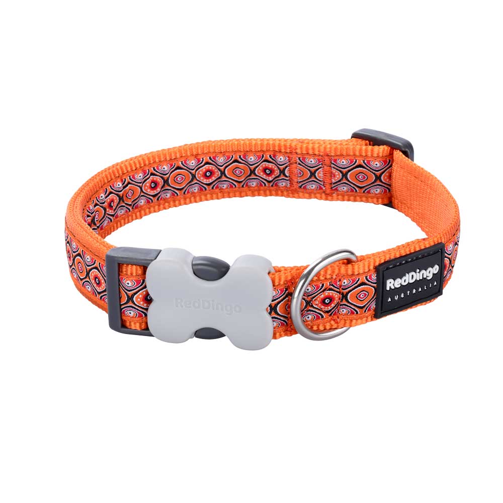 Dog Collar Snake Eyes Orange