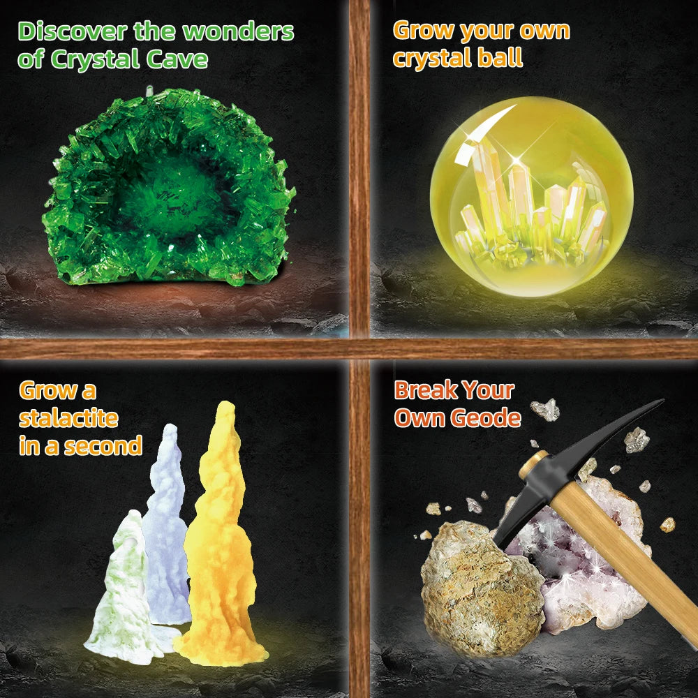 STEM Toys Crystal Geodes Adventure Knowledge Experiments Science Kit Birthday Gifts Ideas for 8+ Kids and Teens