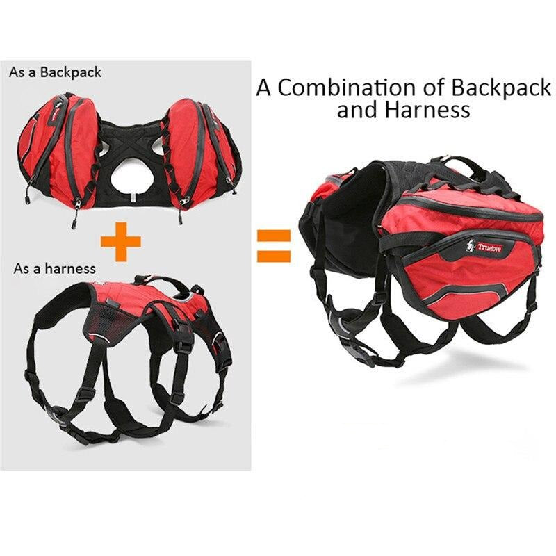Dog Backpack Harness Deluxe 2 in 1