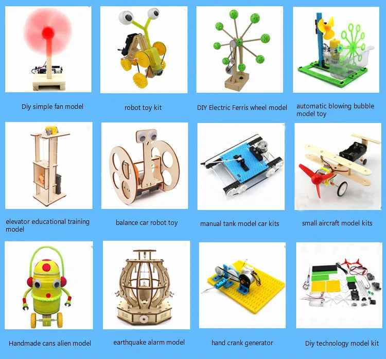YOURMESTUDIO Infrared Human Body Induction Fan Student Science Experiment Toy Wood Material Handmade Assembly Children's Toy
