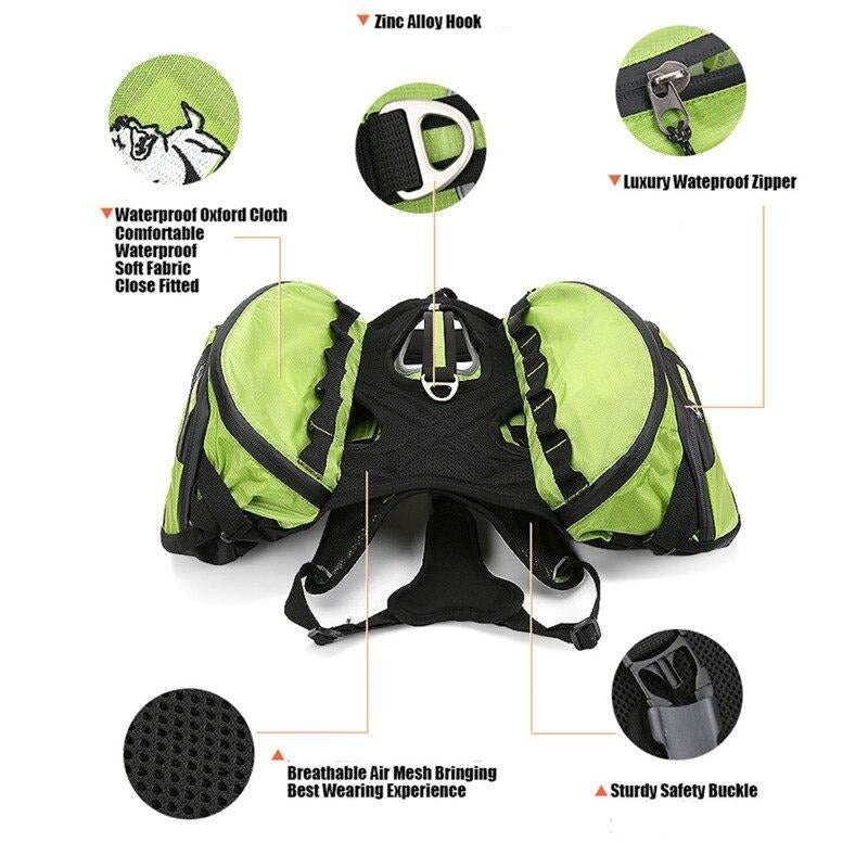 Dog Backpack Harness Deluxe 2 in 1