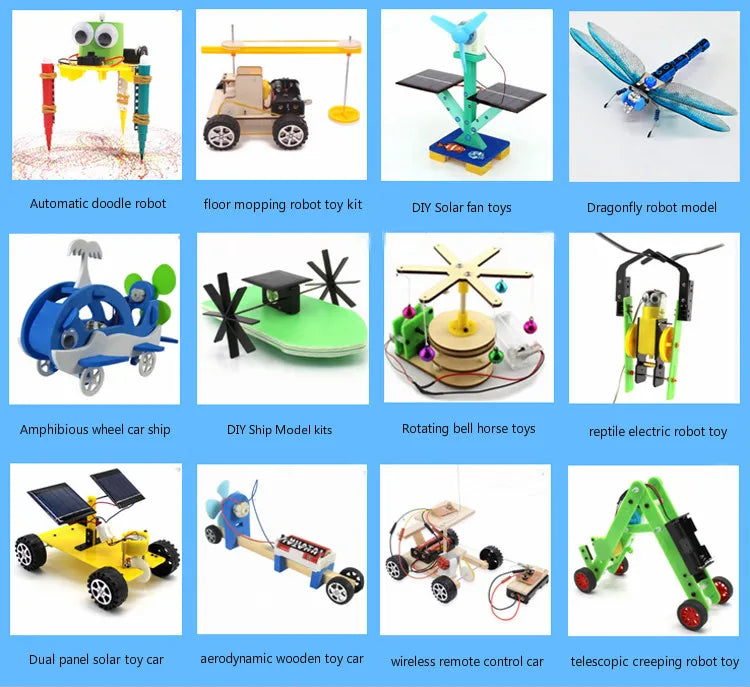 YOURMESTUDIO Infrared Human Body Induction Fan Student Science Experiment Toy Wood Material Handmade Assembly Children's Toy