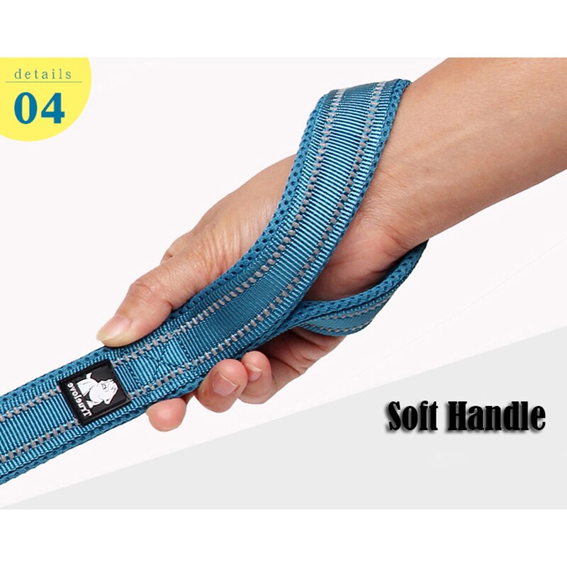 Dog Leash Soft Padded Strong Reflective Nylon 110cm