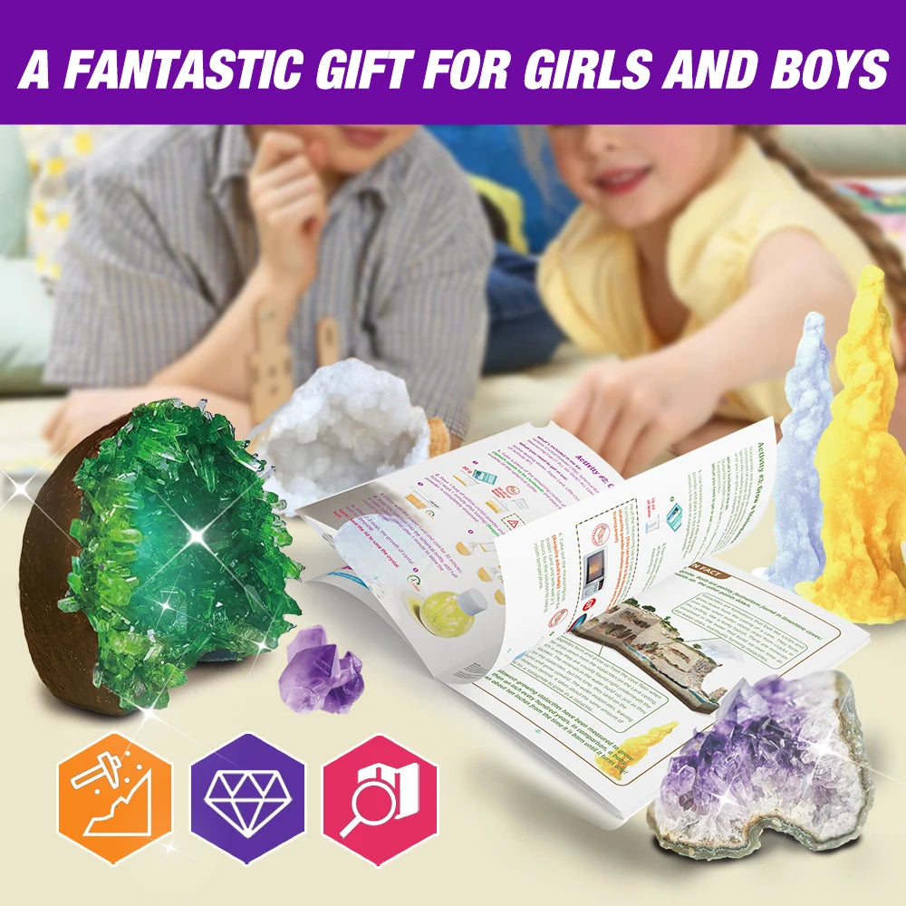 STEM Toys Crystal Geodes Adventure Knowledge Experiments Science Kit Birthday Gifts Ideas for 8+ Kids and Teens
