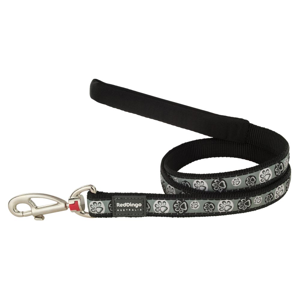 Dog Lead Paw Impressions Black