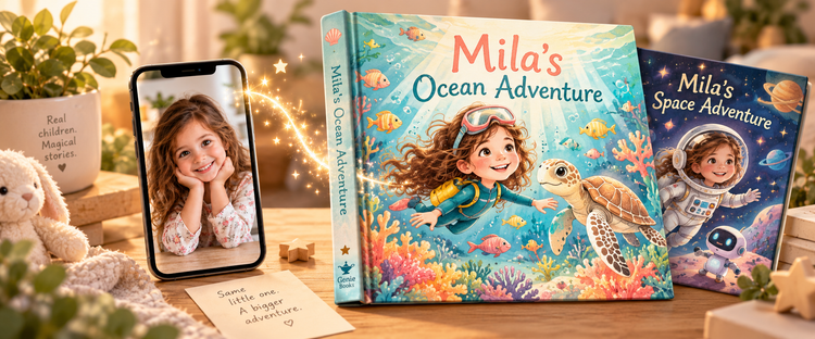 Personalised storybooks Mila's Ocean Adventure and Mila's Space Adventure