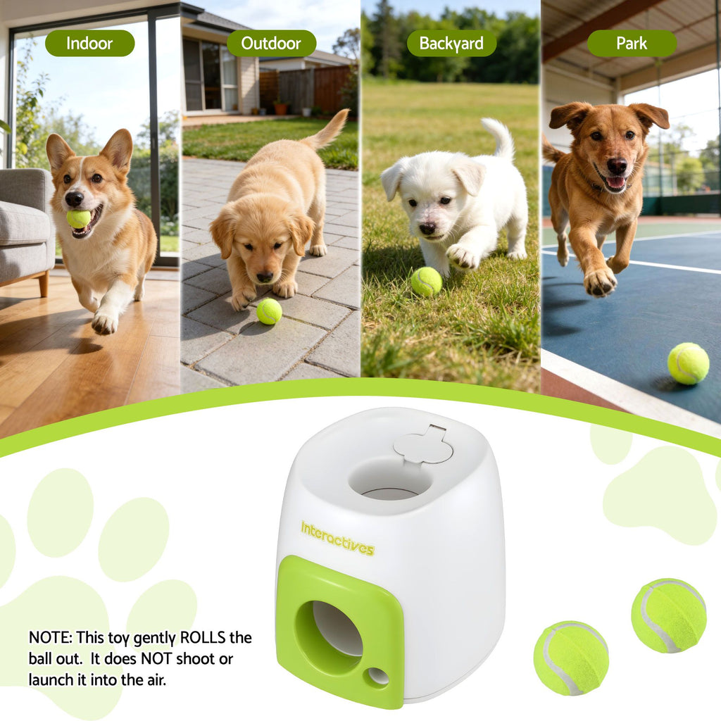 i.Pet 2-in-1 Interactive Dog Treat Dispenser Toy with 2 Balls Green
