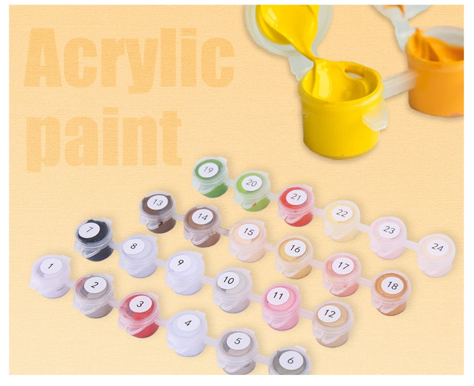 Genie Canvas - Diy Paint By Number For Adults Kits Mountain Acrylic Picture By Numbers Landscape Creative Hobby For Home Decor