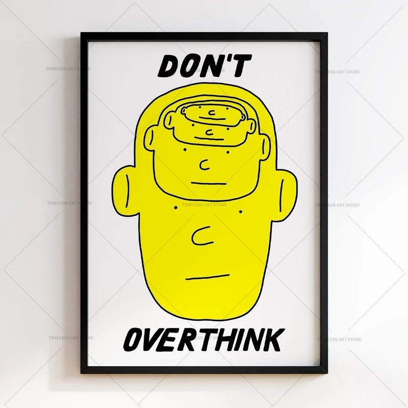 DO NOT Overthink Typography Poster Quotes Wall Art Canvas Painting Posters Prints Mid Century Animal Wall Art for Home Decor