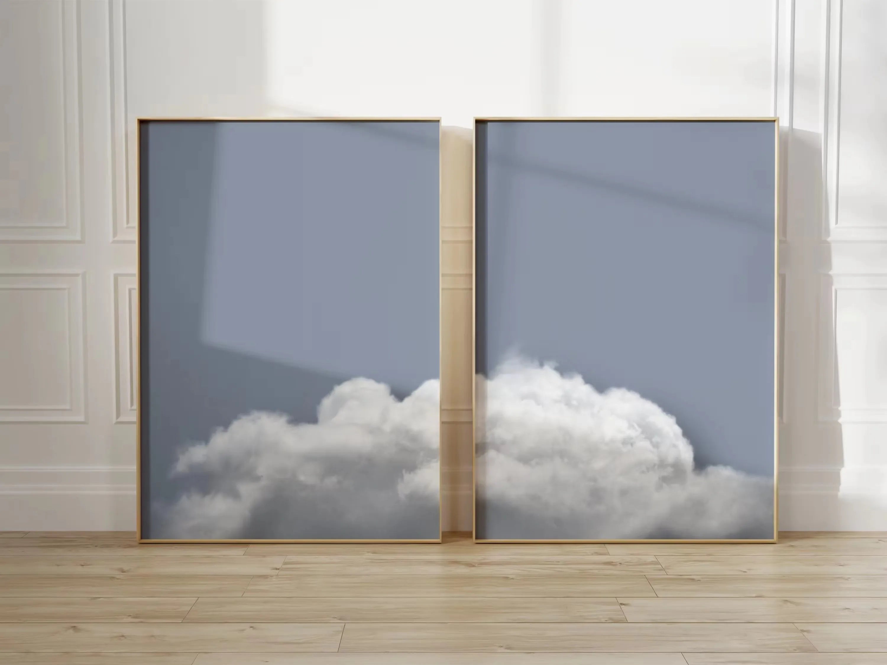 Abstract Blue Cloud Wall Art Poster Minimalist Sky Maximum Compromise Canvas Printmaking for Modern Living Room Home Decor Gifts