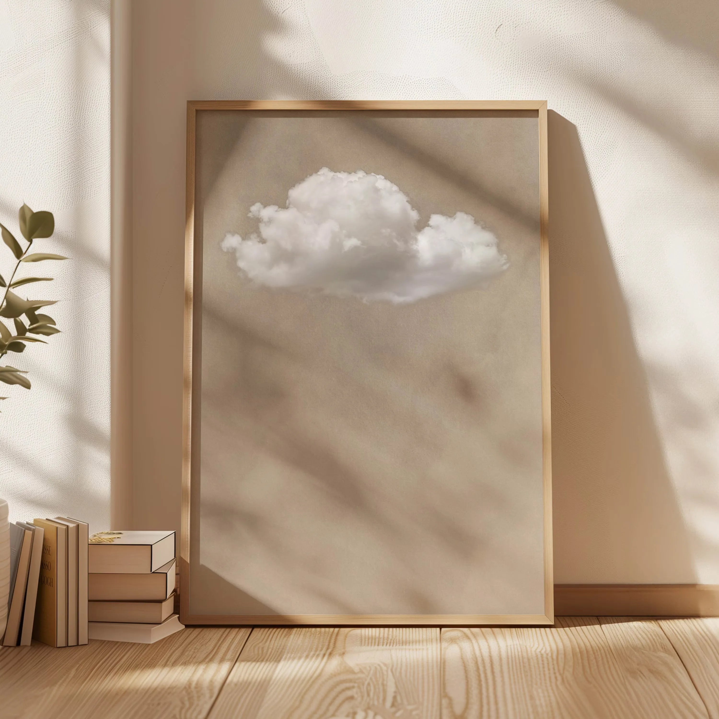 Abstract Blue Cloud Wall Art Poster Minimalist Sky Maximum Compromise Canvas Printmaking for Modern Living Room Home Decor Gifts