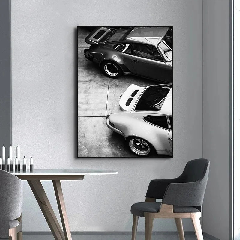 Modern Fashion Wall Art Simple Black and White Luxury Car HD Canvas Poster Prints Home Bedroom Living Room Decoration Mural