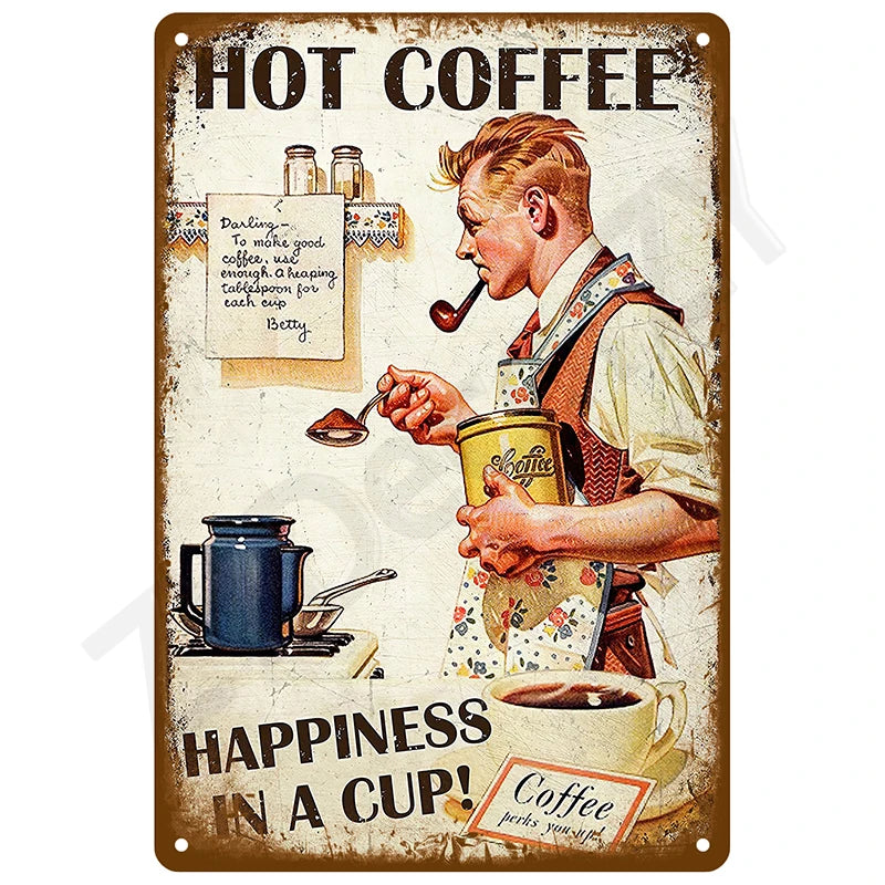Retro Wall Art Mural Outdoor House Bathroom Home Room Decorations Decor Vintage Metal Signs Plates Tin Sign Posters Man Cave Bar