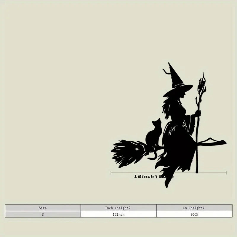 2D Flat Halloween Witch Wall Decor, Festive Party Home Accent