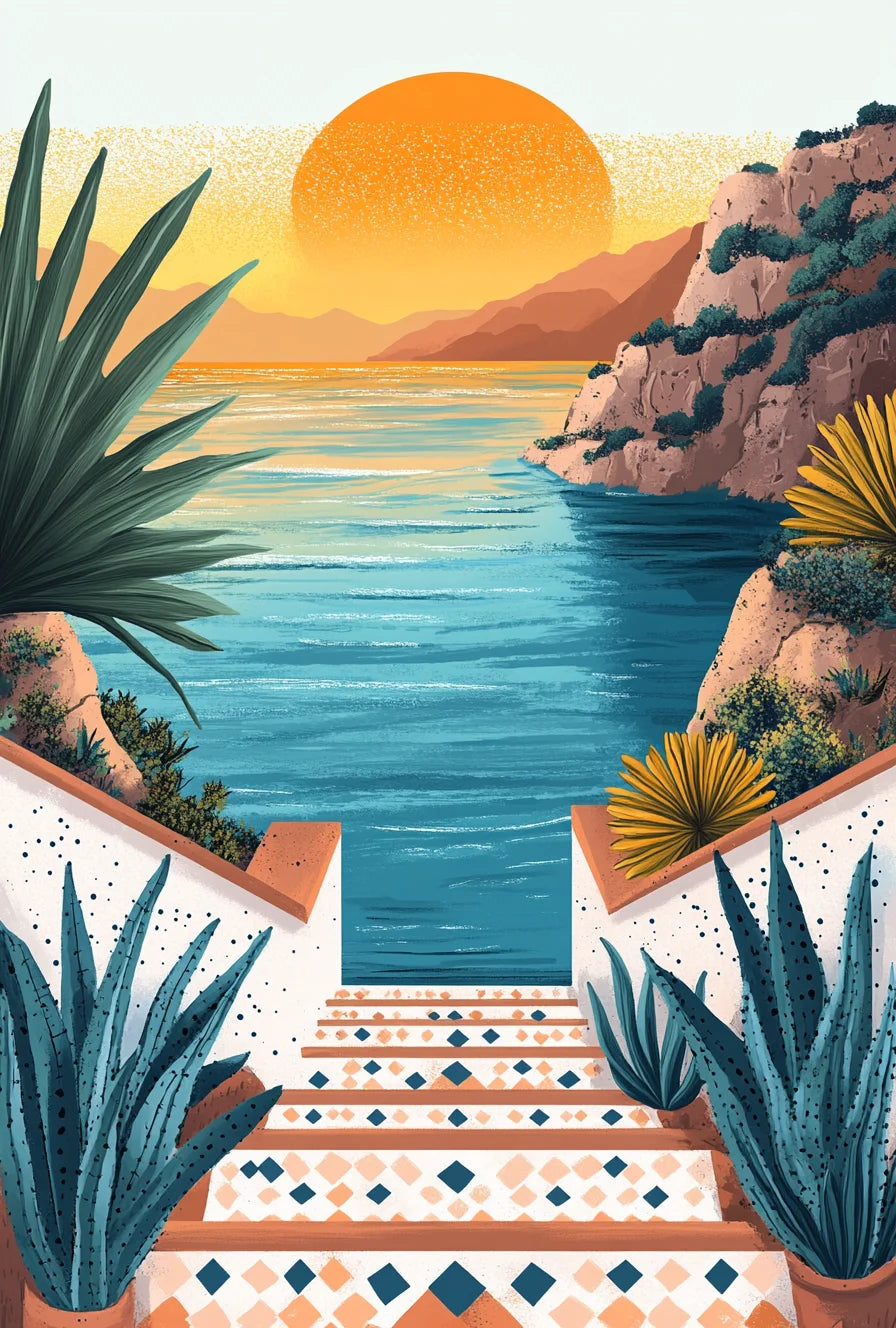 Genie Canvas - Frame Illustration Picture Diy Painting By Numbers For Adults Kits Sunset Acrylic Paint On Canvas For Home Decors Diy Gi