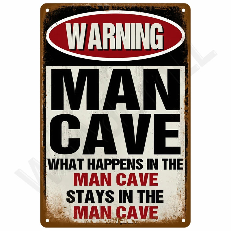 Retro Metal Sign Wall Art Mural Aesthetic Room Home Decor Items Poster Vintage Metal Plate Garage Decoration Tin Sign Plates Bar