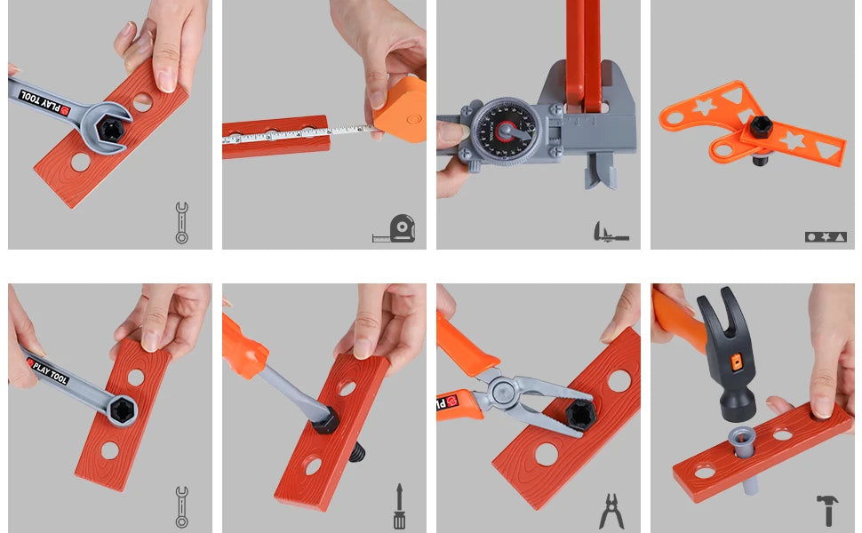 Kids Toolbox Kit Educational Toys Simulation Repair Tools Toys Drill Plastic Game Learning Engineering Puzzle Toys Gifts For Boy