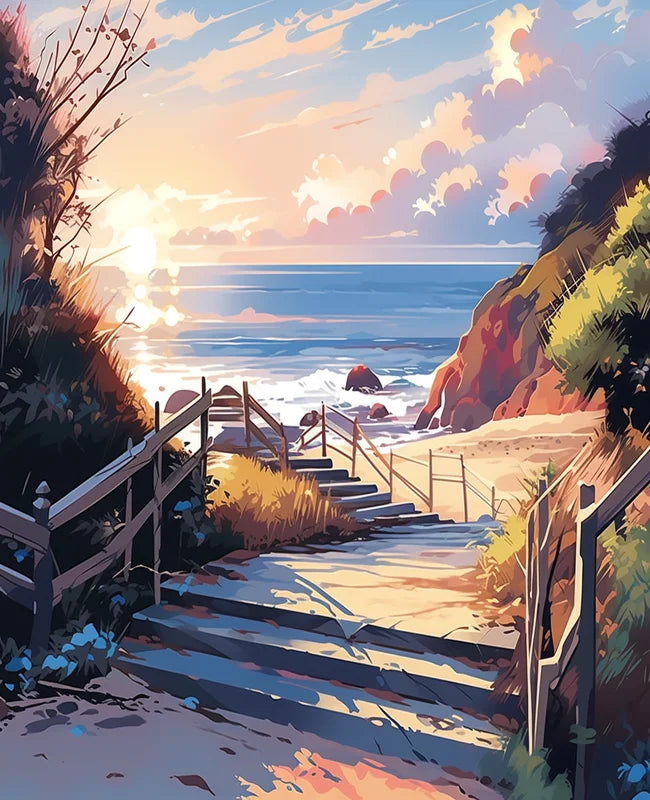 Genie Canvas - Diy Paint By Number For Adults Kits Mountain Acrylic Picture By Numbers Landscape Creative Hobby For Home Decor