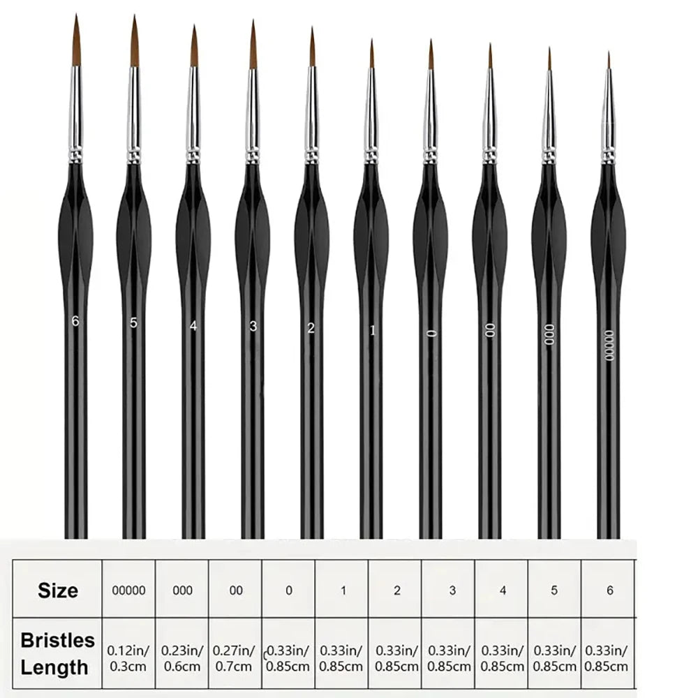10/20 Pieces Fine Detail Paint Brush Miniature Painting Brushes Kit Mini Paints Brush for Acrylic, Watercolor, Oil, Face, Nail