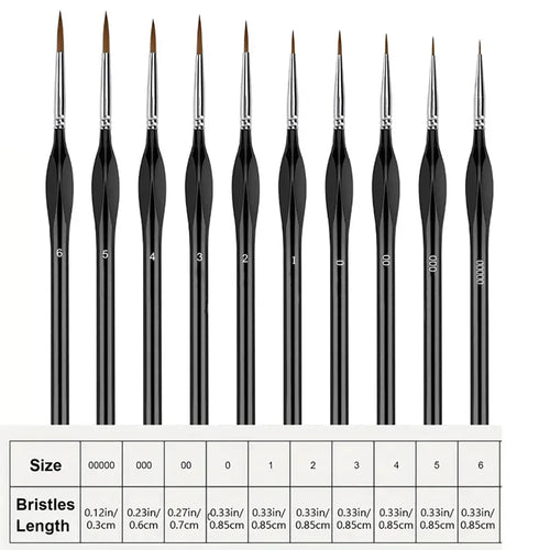 10/20 Pieces Fine Detail Paint Brush Miniature Painting Brushes Kit Mini Paints Brush for Acrylic, Watercolor, Oil, Face, Nail