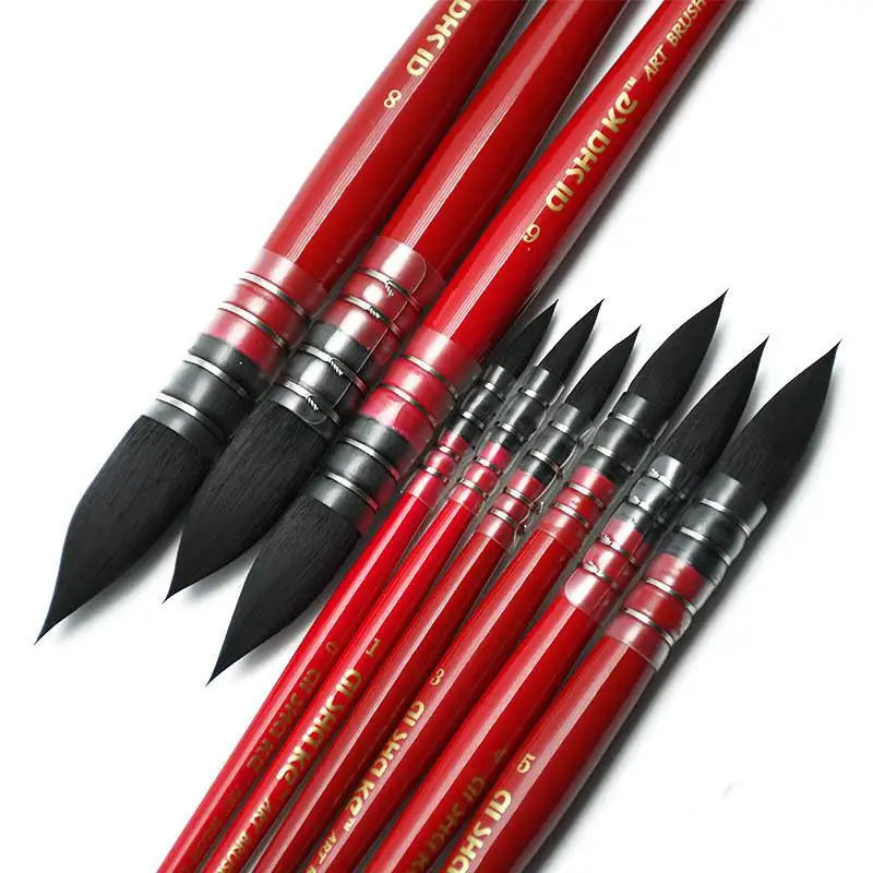 1pc Professional Round Mop French Style Watercolor Paint Brush Nylon Painting Brush for Acrylic Water Color Gouache Oil Painting