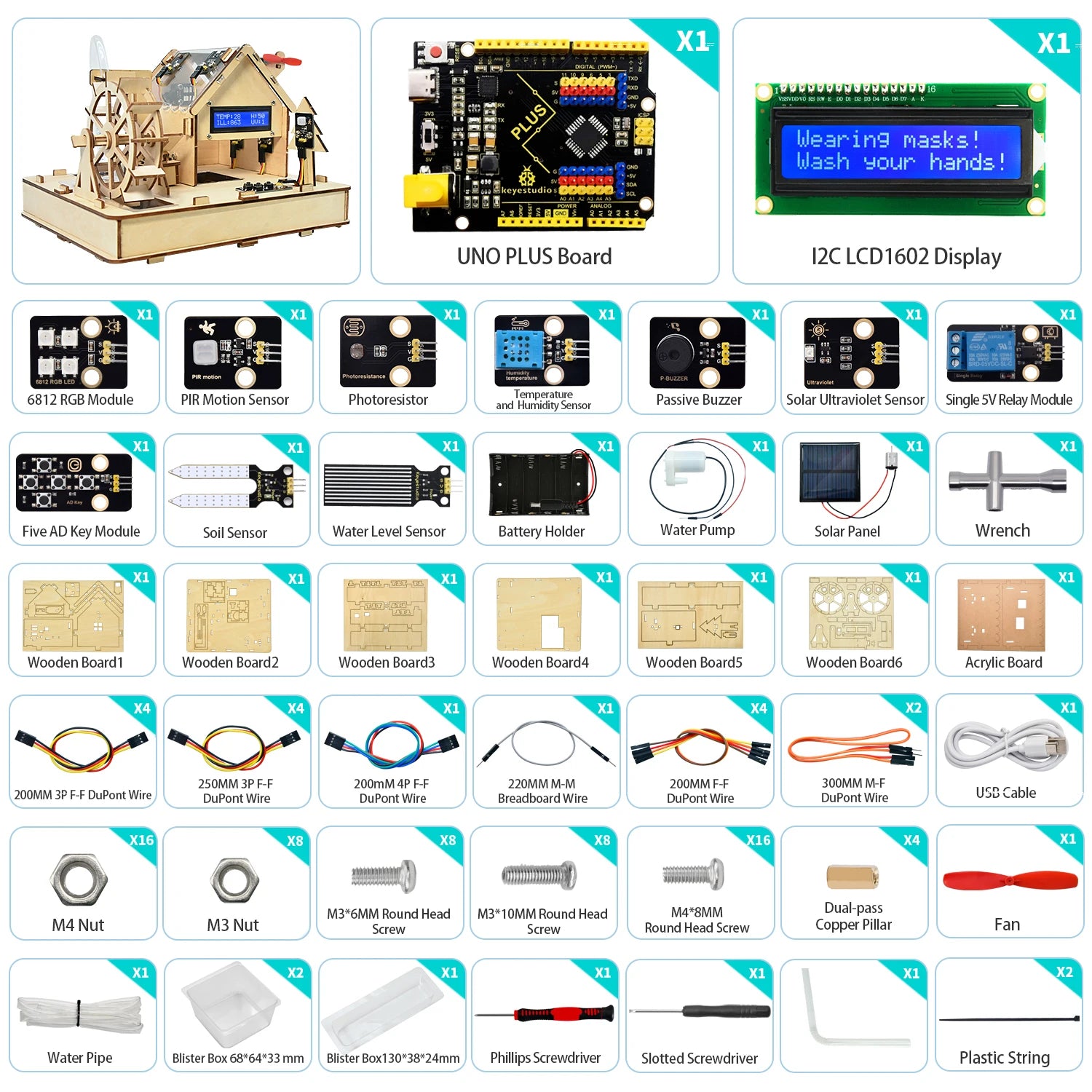 Keyestudio Smart Eco-Friendly House Starter Kit For Arduino Support C++ Programming  Learning Diy Electronic Kit