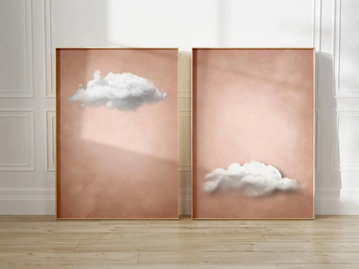 Abstract Blue Cloud Wall Art Poster Minimalist Sky Maximum Compromise Canvas Printmaking for Modern Living Room Home Decor Gifts