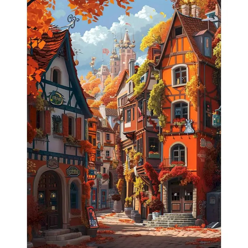 Genie Canvas - PhotoCustom City Oil Painting By Numbers Scenery Adults DIY Kits Paint By Numbers On Canvas Landscape Frameless Home Decoration