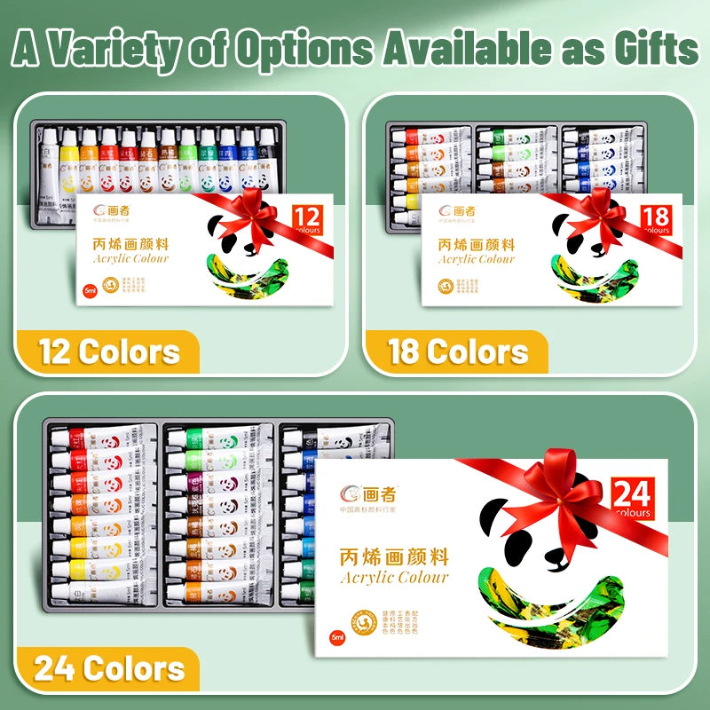 18 Acrylic Paint Set Colors 5ml/0.17oz,Water-Proof Portable Art Rich Pigments for DlY Craft,Drawing,Painting,Canvas, Rock