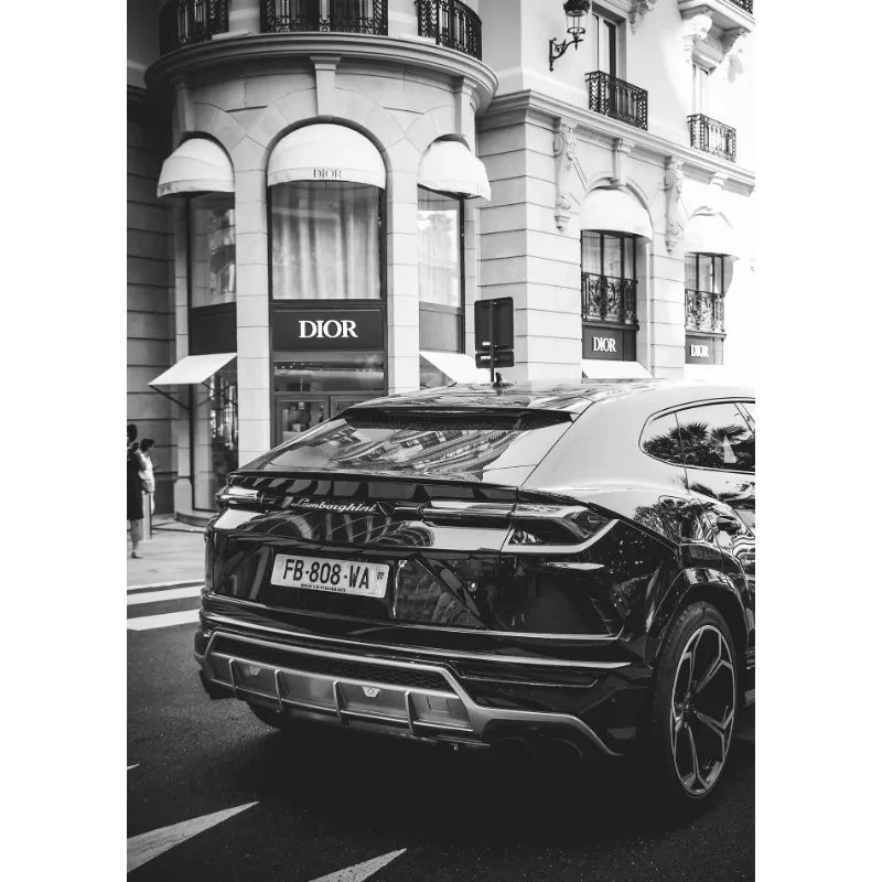 Modern Fashion Wall Art Simple Black and White Luxury Car HD Canvas Poster Prints Home Bedroom Living Room Decoration Mural