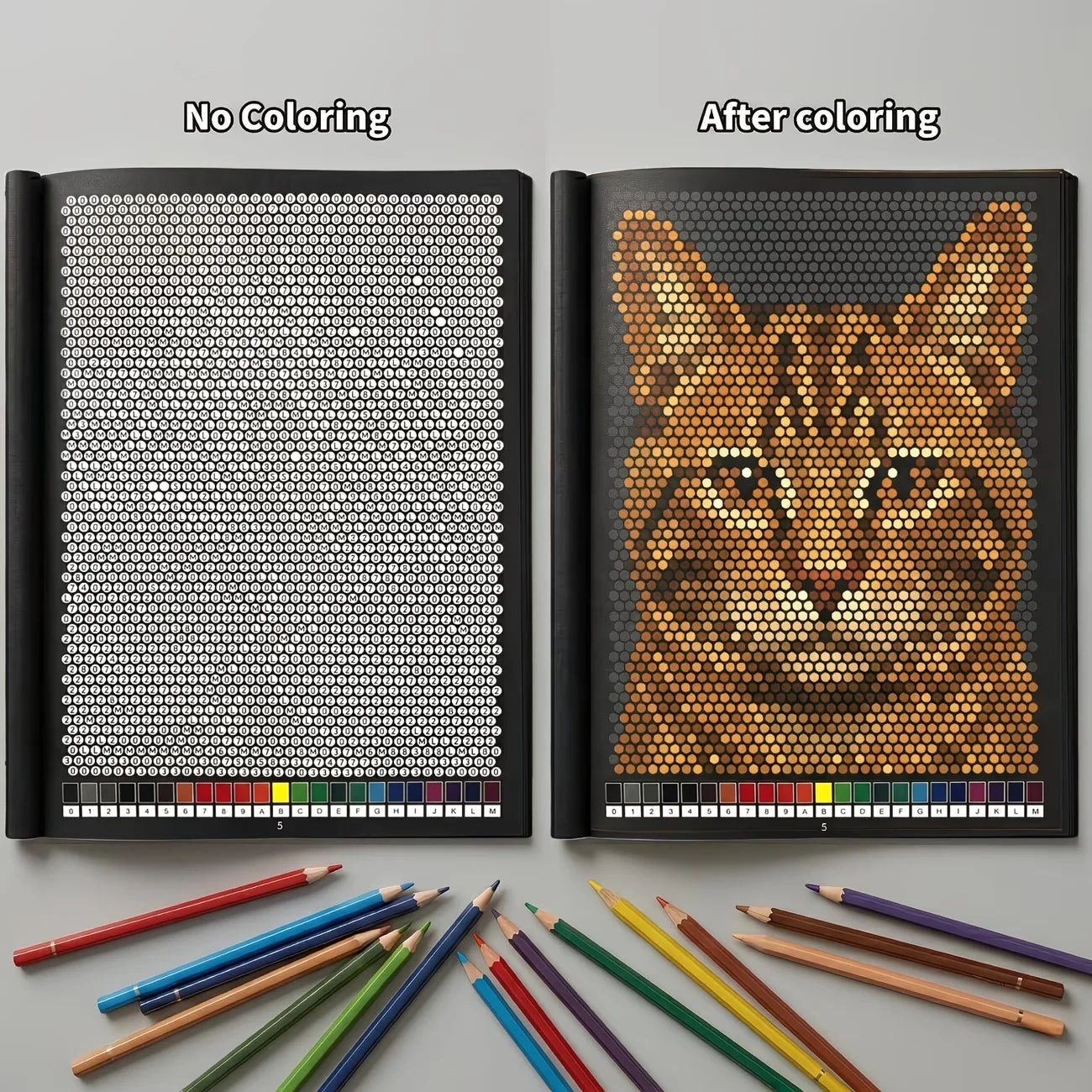 Mystery Mosaics Color by Number Coloring Book 32 Pages Pixel Art Activity Book for Adult Stress Relief Creative Drawing Workbook