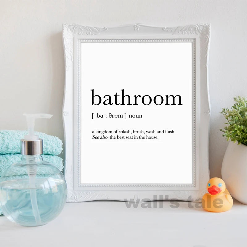 Funny Bathroom Wall Art Prints Black and White Minimalist Toilet Posters Canvas Painting Bathroom Wall Decoration Pictures