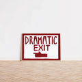Retro Wall Art, Funny Hallway Print, Landscape Poster, LEFT HAND Dramatic Exit Print, Mid Century Wall Art, Hand Painted Wall De