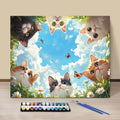 A Group of Cats (6) - Painting By Numbers Acrylic Paint Canvas Dropshipping Portrait Family Children Photo Christmas Gifts