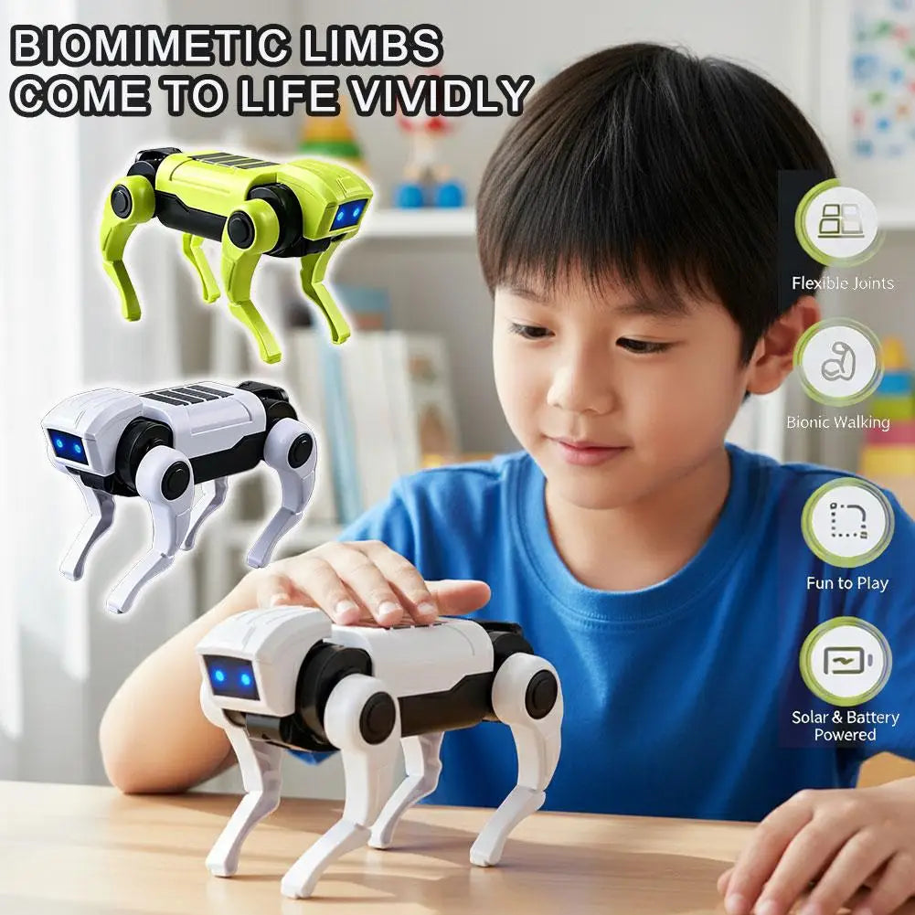 Kids DIY Assembly Electric Bionic Robot Dog Quadruped Mechanical Toy Educational Science Experiment Stem Kit