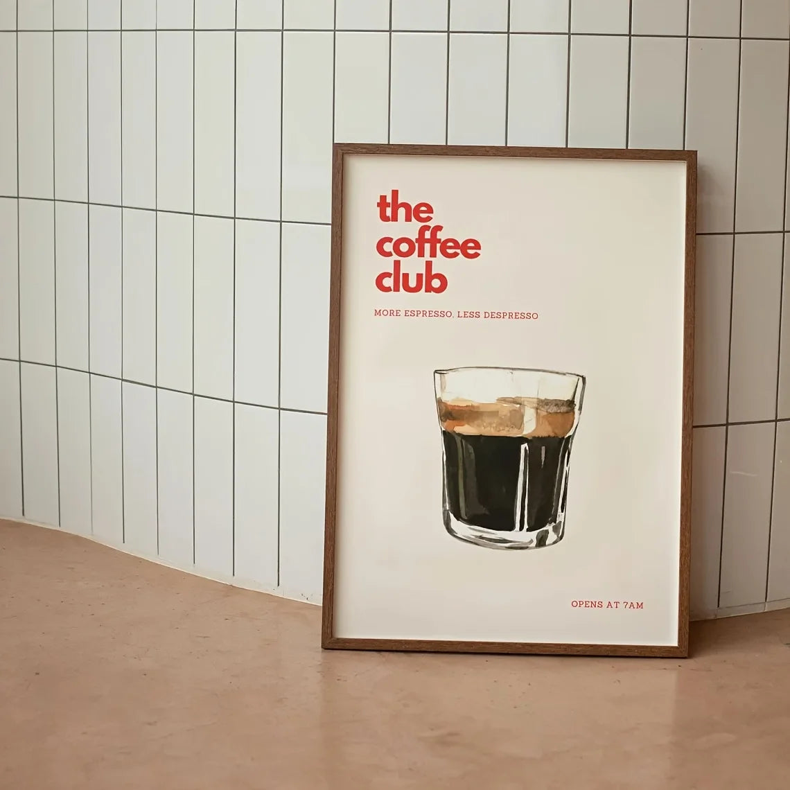 1pc Canvas painting  Retro Coffee Club Canvas Print Chic Food Beverage Beige Background Wall Art Posters for Modern Living Room