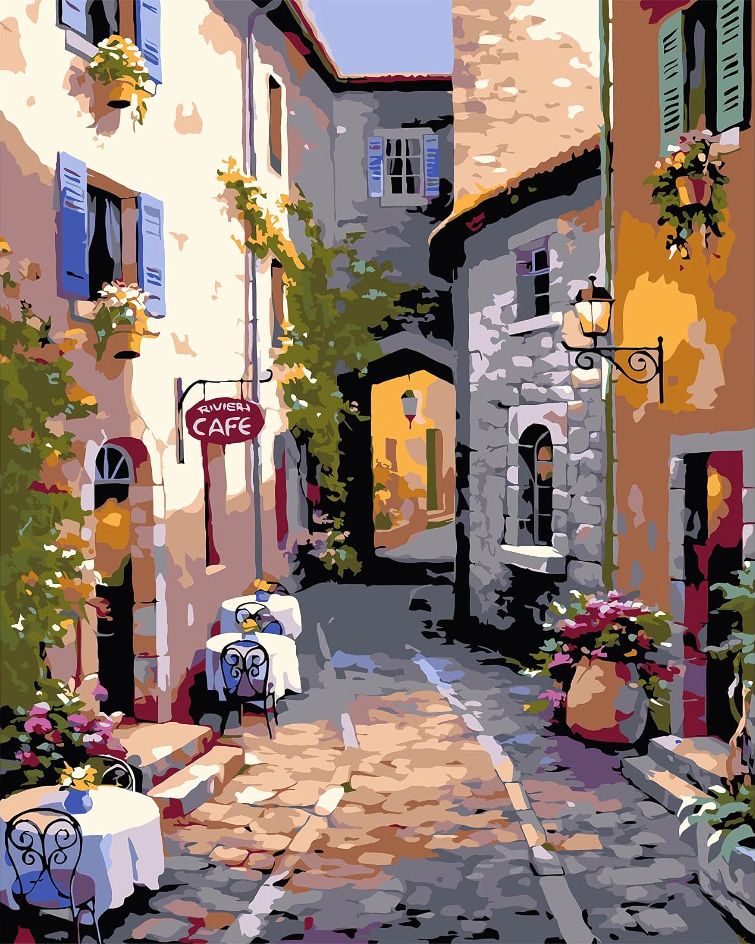 View - Paint by Numbers Kit for Adults，children，Beginner to Advanced NumberOil Paintin ，Home Decor ，DIY Art Scenery Oil Painting 40x50 cm