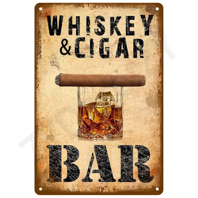 Retro Wall Art Mural Outdoor House Bathroom Home Room Decorations Decor Vintage Metal Signs Plates Tin Sign Posters Man Cave Bar