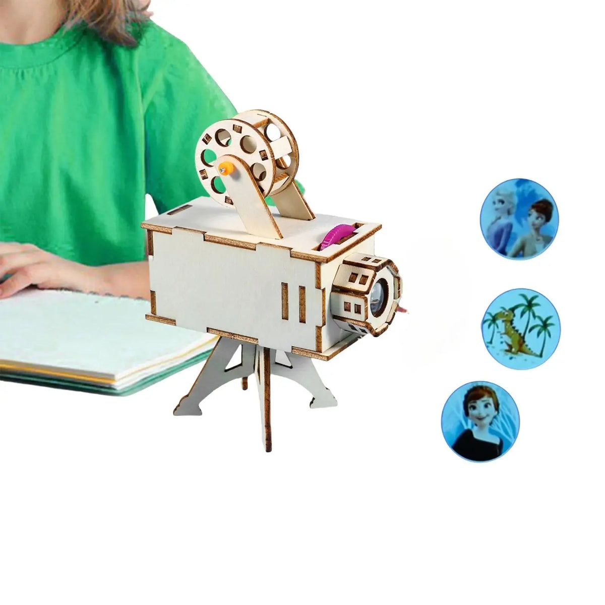 DIY Wooden Science Project Model Kit Science Experiment Toy Early Learning Toys for Children Gifts Birthday Projector