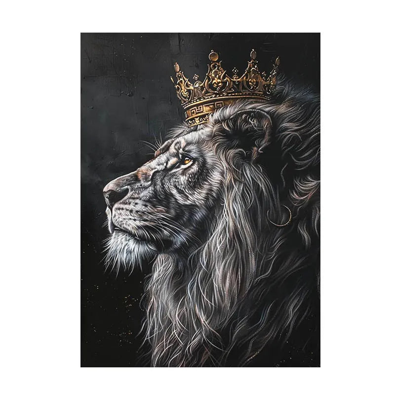 Black African Wall Art Gold Crown Wall Decor King Picture African American Canvas Prints Artwork for Home Room Office Decoration