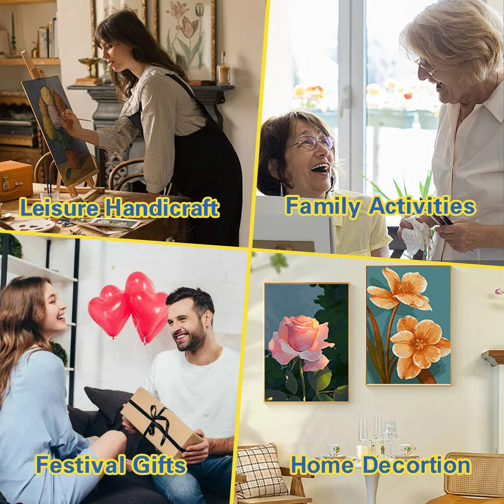 Genie Canvas - Diy Paint By Number For Adults Kits Mountain Acrylic Picture By Numbers Landscape Creative Hobby For Home Decor