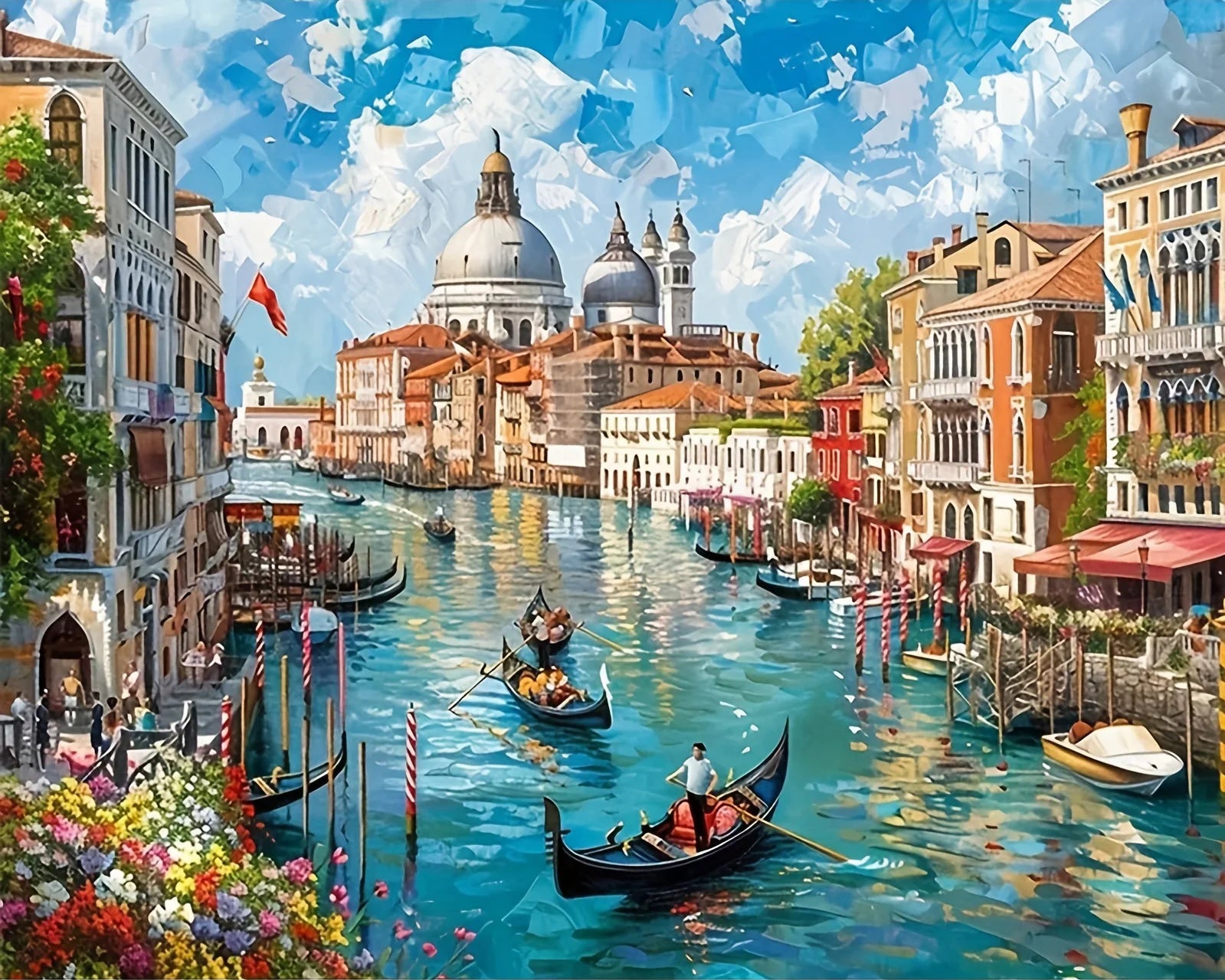 Huacan DIY Paint By Numbers City River Building Digital Oil Painting Landscape Drawing By Numbers Paint Adults Kit ﻿﻿﻿