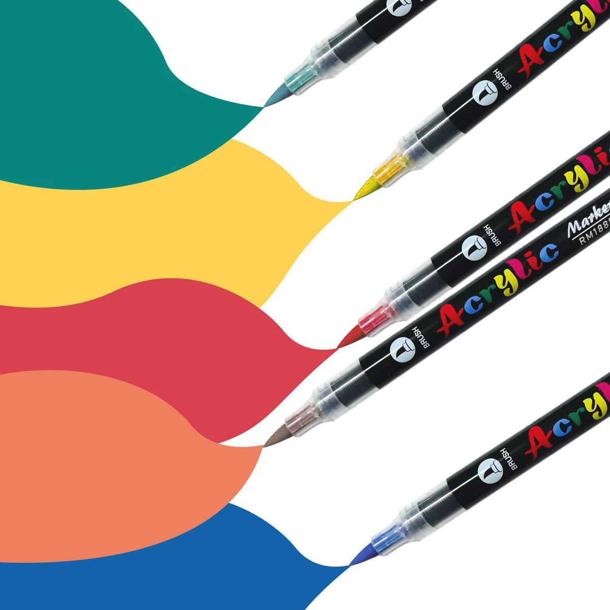 36 Colors Acrylic Paint Pens Markers Brush Tip Paint Markers For Rock Painting Wood Stone Glass Gift DIY Crafts