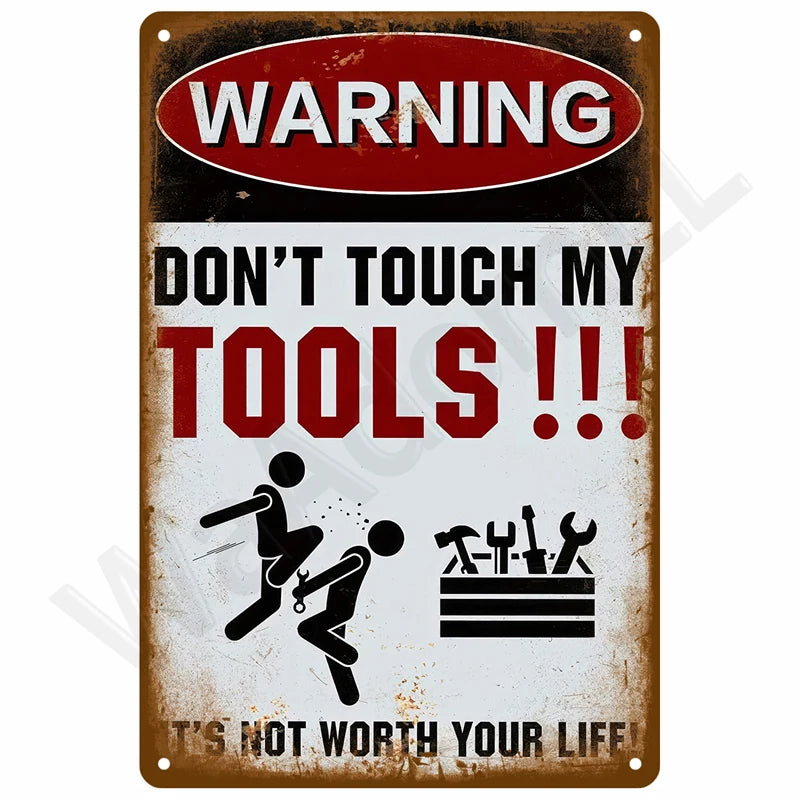 Retro Metal Sign Wall Art Mural Aesthetic Room Home Decor Items Poster Vintage Metal Plate Garage Decoration Tin Sign Plates Bar