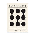 Bauhaus Wall Art Mid Century Modern Abstract Geometric Canvas Print Minimalist Black White Red Blue Posters Bedroom Office Decor