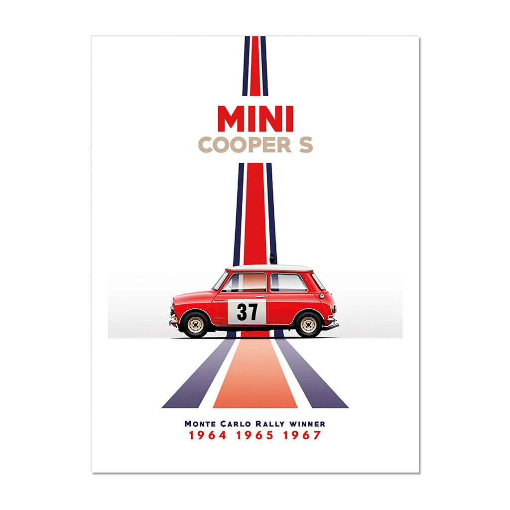 Wall Art Canvas for Home Decoration Cartoon Poster for Living Room Racing Car Picture Painting Vintage Interior Artwork Mural