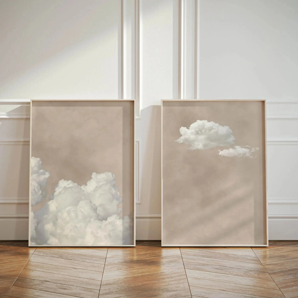 Abstract Blue Cloud Wall Art Poster Minimalist Sky Maximum Compromise Canvas Printmaking for Modern Living Room Home Decor Gifts