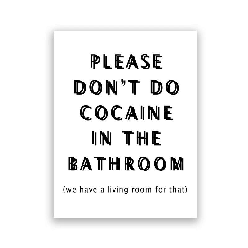 Funny Bathroom Wall Art Prints Black and White Minimalist Toilet Posters Canvas Painting Bathroom Wall Decoration Pictures