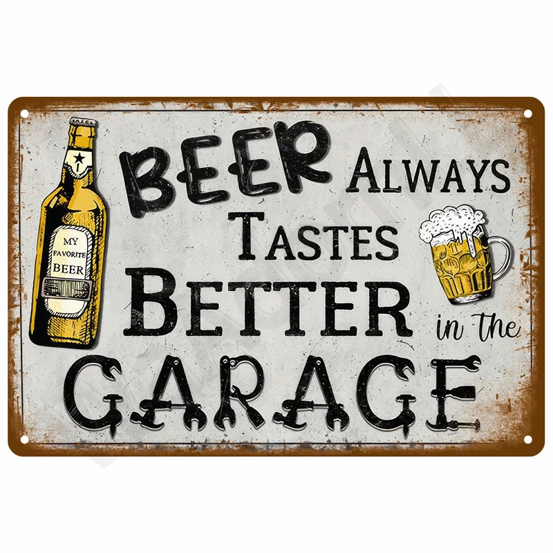 Retro Metal Sign Wall Art Mural Aesthetic Room Home Decor Items Poster Vintage Metal Plate Garage Decoration Tin Sign Plates Bar